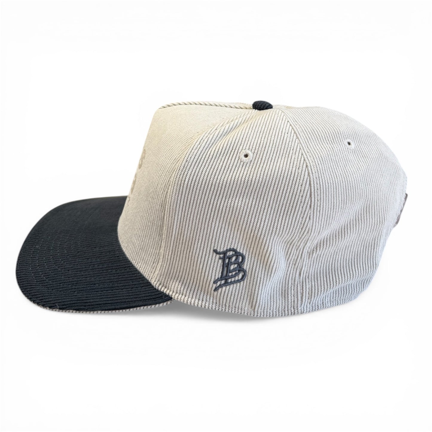 Two-Tone Stretch Corduroy 5-Panel Snapback Hat – Moisture-Wicking