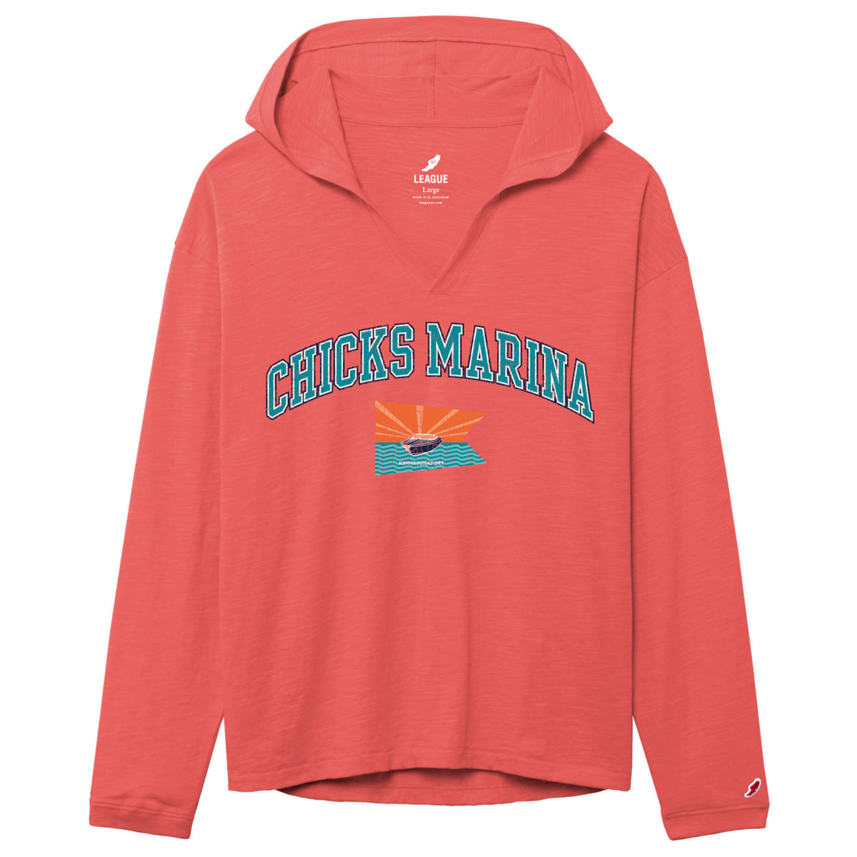 Women's Hooded Long-Sleeve Tee – 100% Cotton Slub Jersey with Drop-Tail Hem