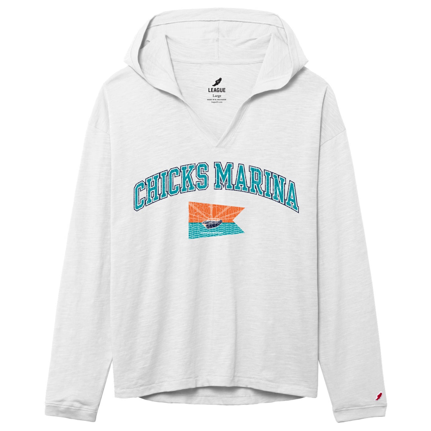 Women's Hooded Long-Sleeve Tee – 100% Cotton Slub Jersey with Drop-Tail Hem