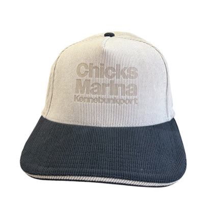 Two-Tone Stretch Corduroy 5-Panel Snapback Hat – Moisture-Wicking