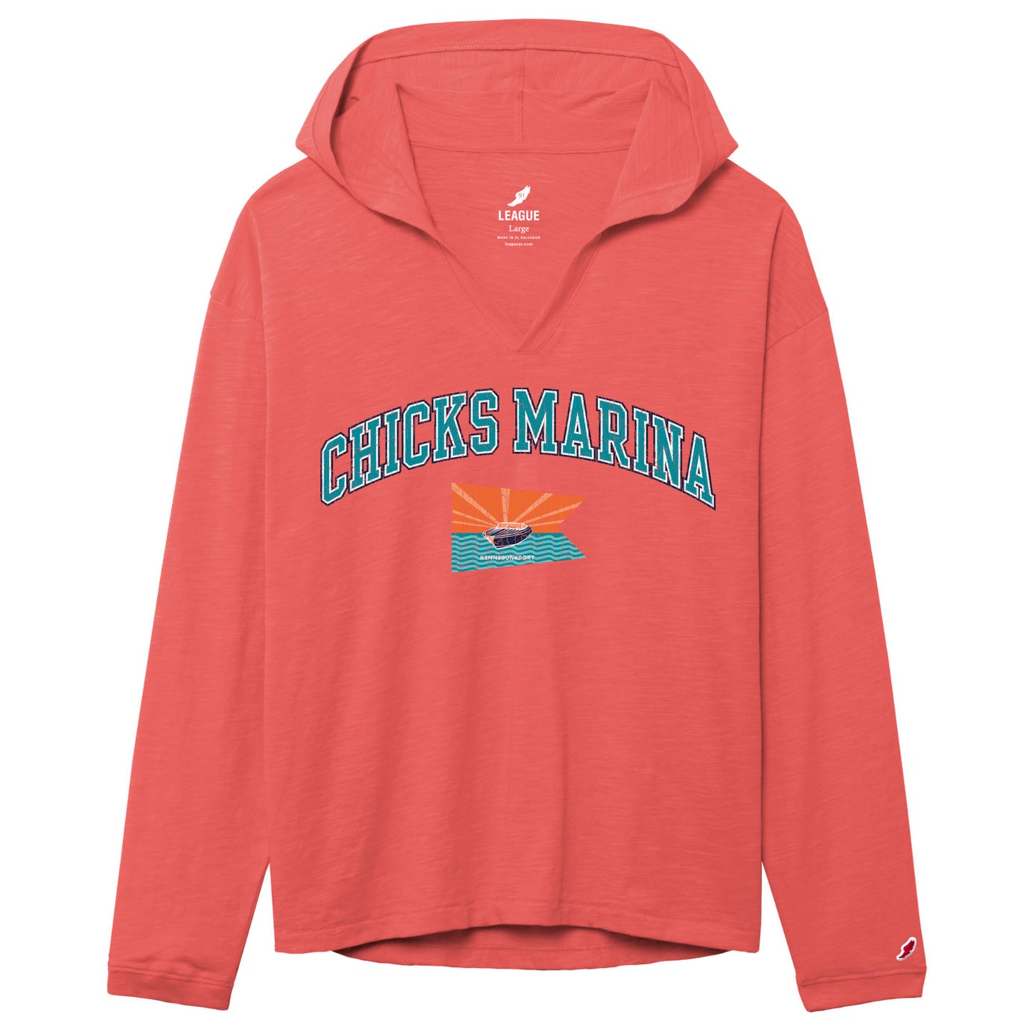Women's Hooded Long-Sleeve Tee – 100% Cotton Slub Jersey with Drop-Tail Hem