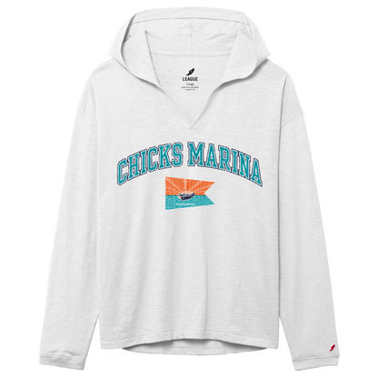 Women's Hooded Long-Sleeve Tee – 100% Cotton Slub Jersey with Drop-Tail Hem
